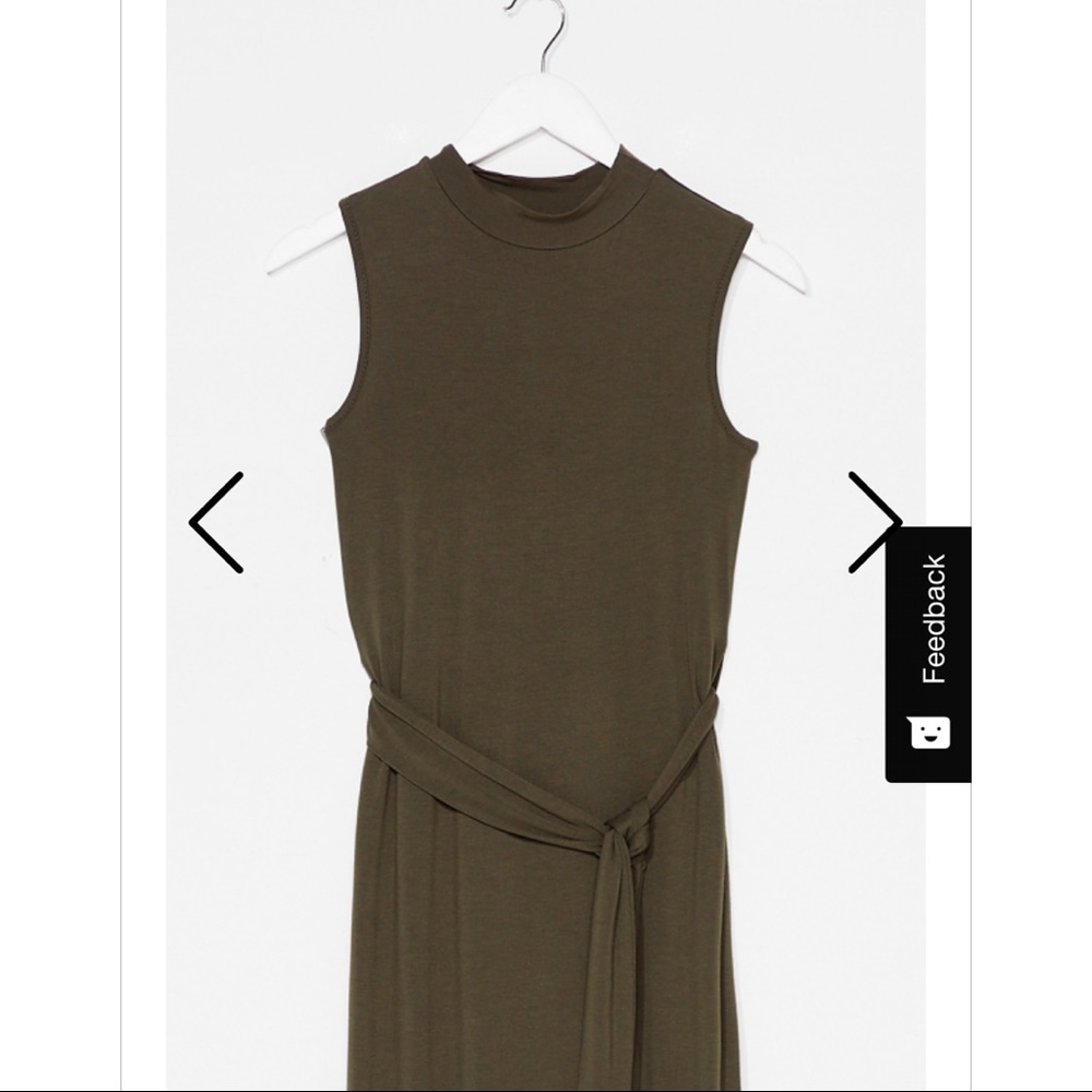 Olive Take It to the Maxi Slit Belted Dress